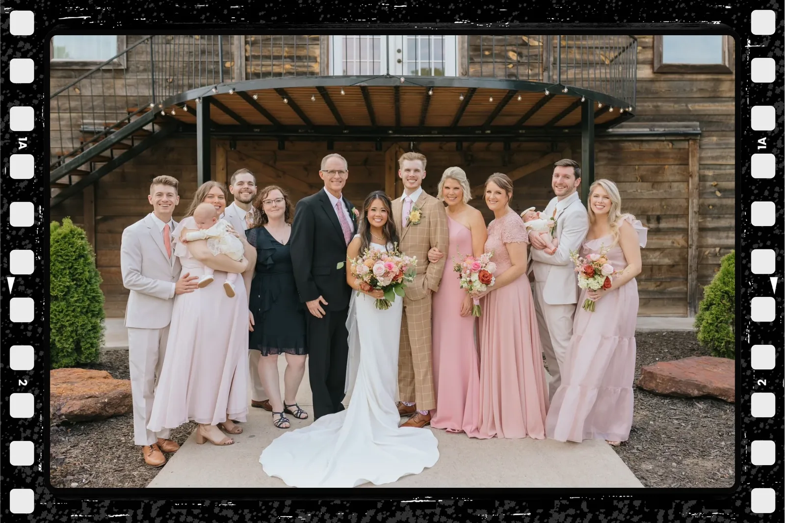 Gayla Grace with her family at a wedding